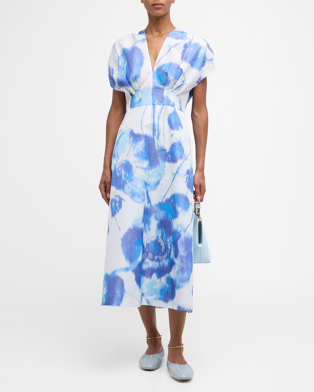 Lela Rose Isabel Floral Print Maxi Dress In Ivory Multi