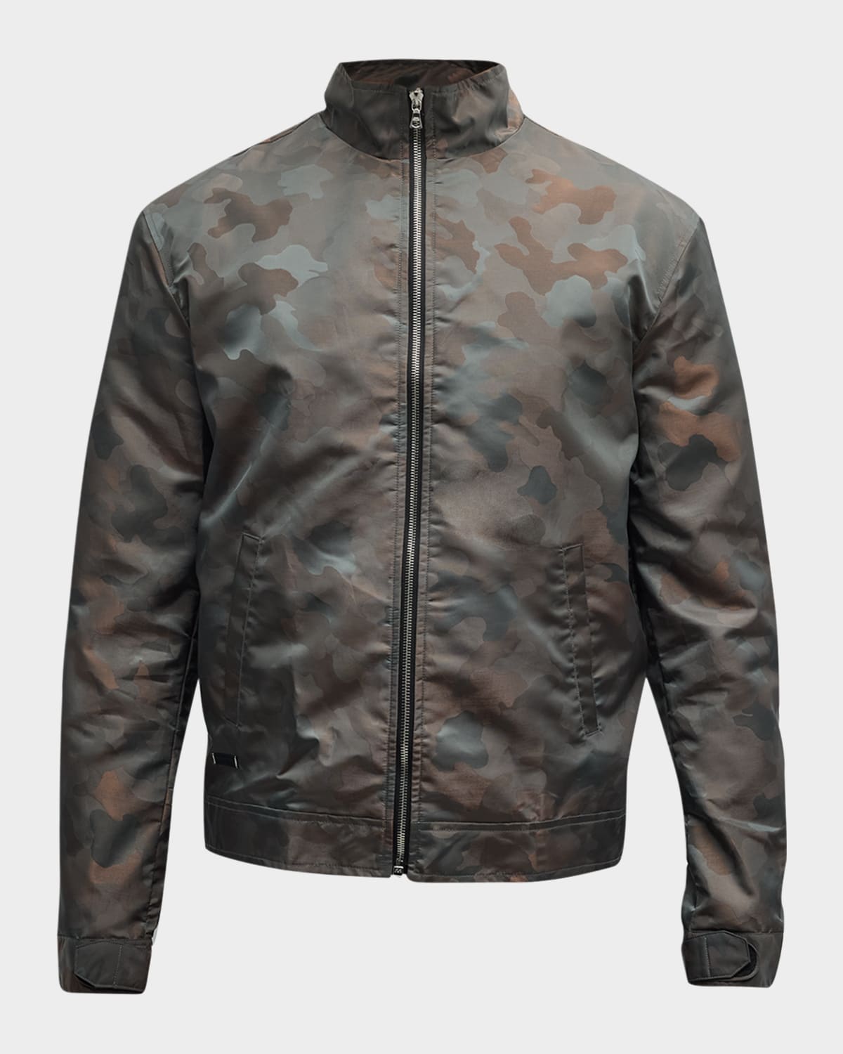 Men's Camo Mock-Neck Track Jacket