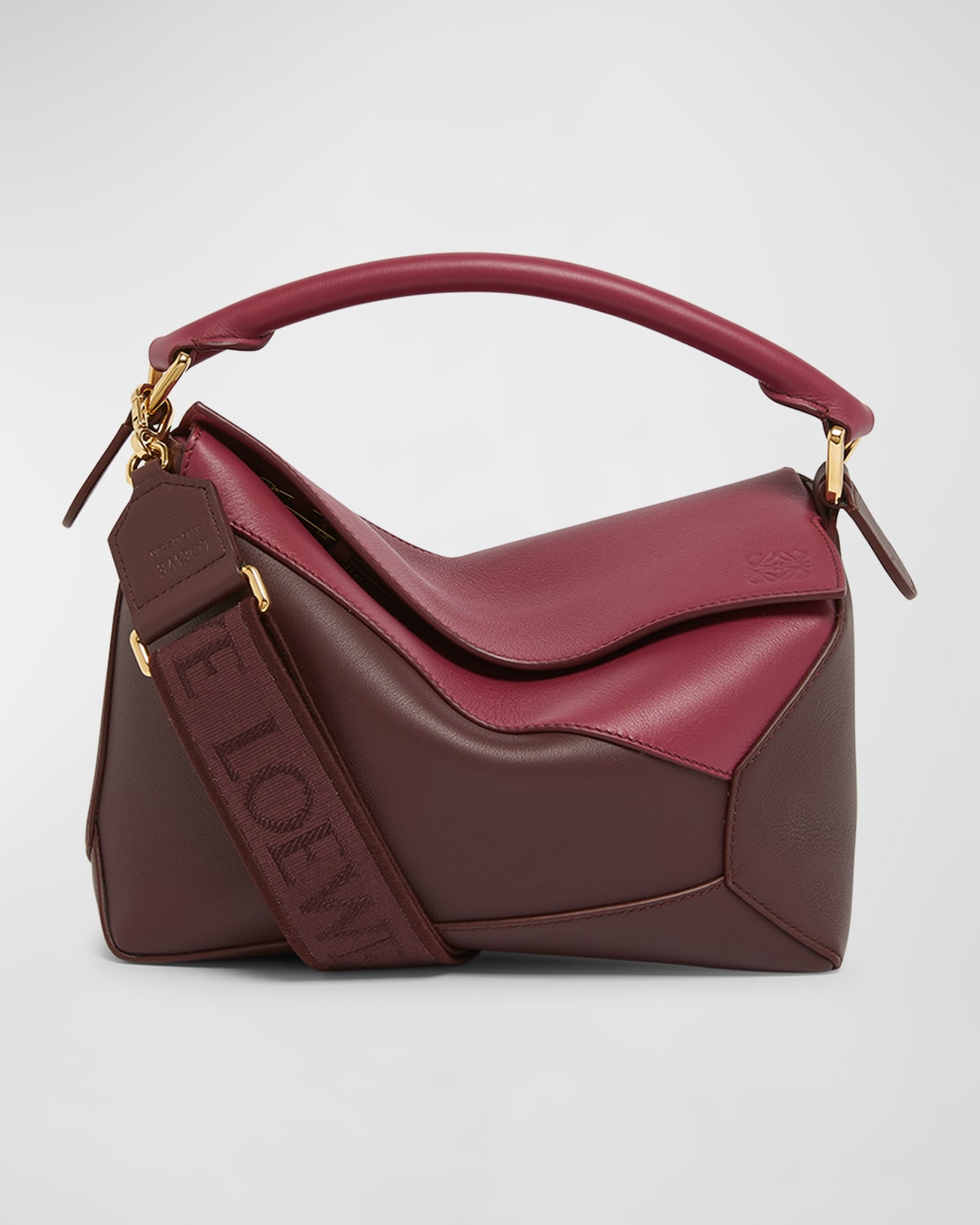 LOEWE PUZZLE EDGE SMALL LEATHER TOP-HANDLE BAG