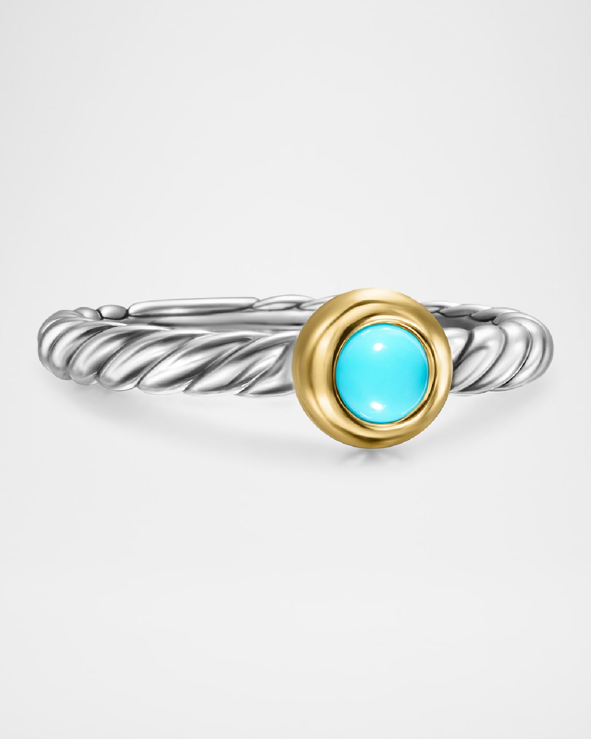 Cable Flex Ring with Gemstone in Silver and 14K Gold, 2.8mm