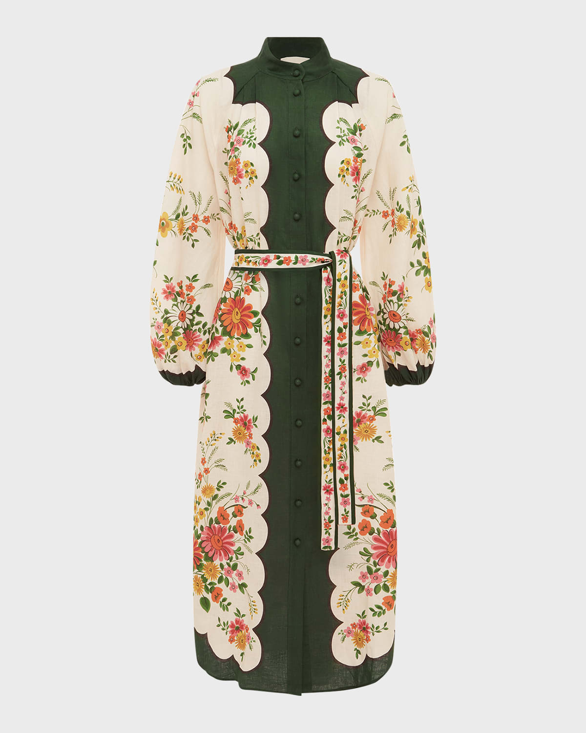 Alemais Almais Paradiso printed ramie maxi shirt dress | Smart Closet