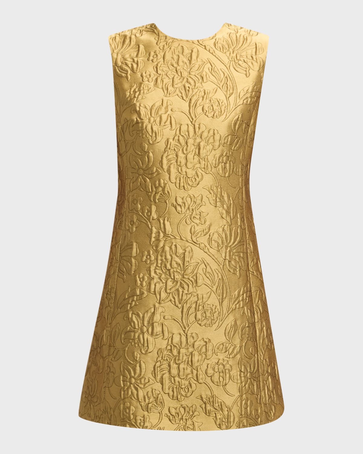 Shop Emilia Wickstead Irma Metallic Floral Brocade Sleeveless Mini Dress In Gold Lurex