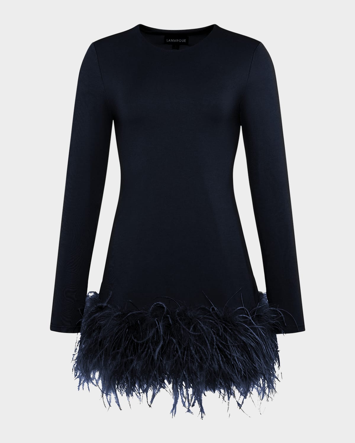 Bahira Feather-Hem Knit Mini Dress