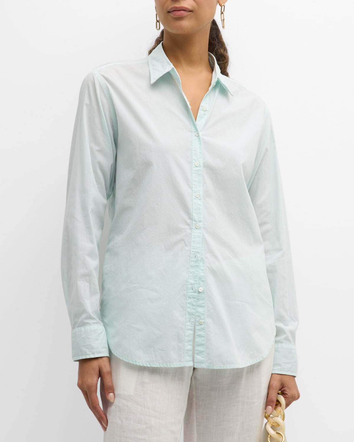 XIRENA BEAU BUTTON-DOWN COTTON POPLIN SHIRT