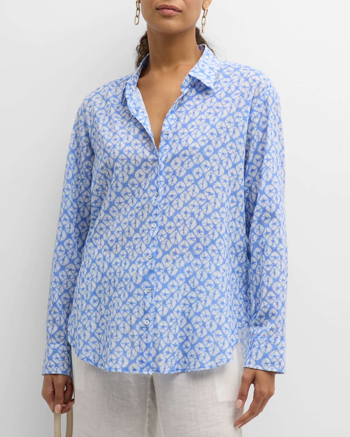 Beau Abstract-Print Button-Down Cotton Shirt