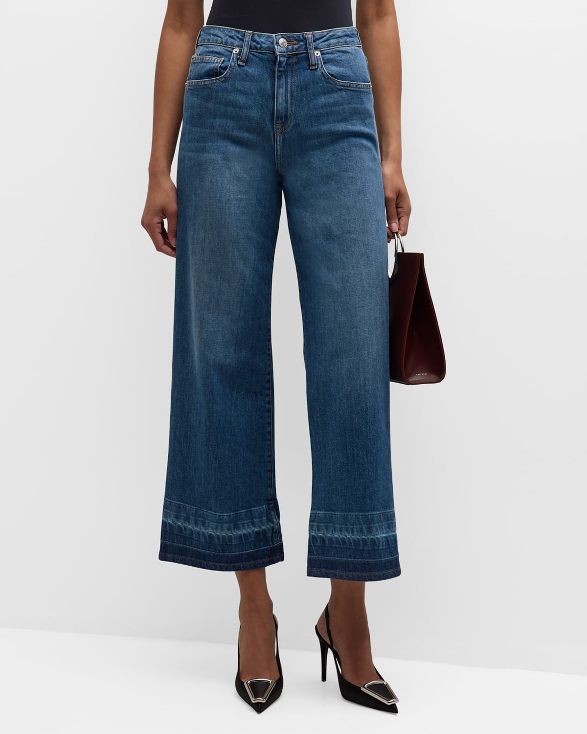 Jude Mid-Rise Cropped Wide-Leg Denim Jeans