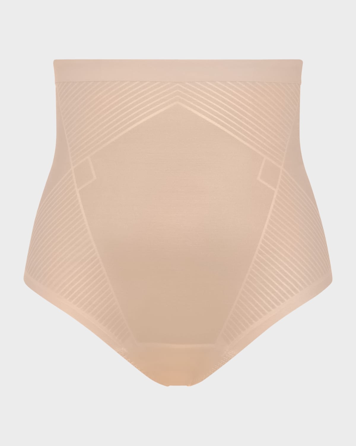 Shop Spanx Invisible Shaping High-waisted Thong In Champagne Beige