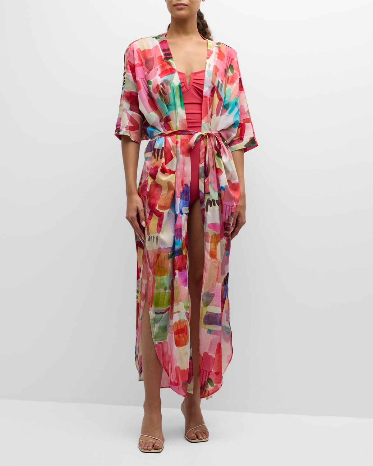 Shan Ophelie Kimono Coverup In Lola Print