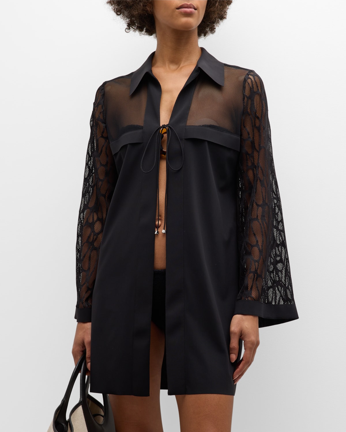 Shan Billy Lace Coverup In Caviar