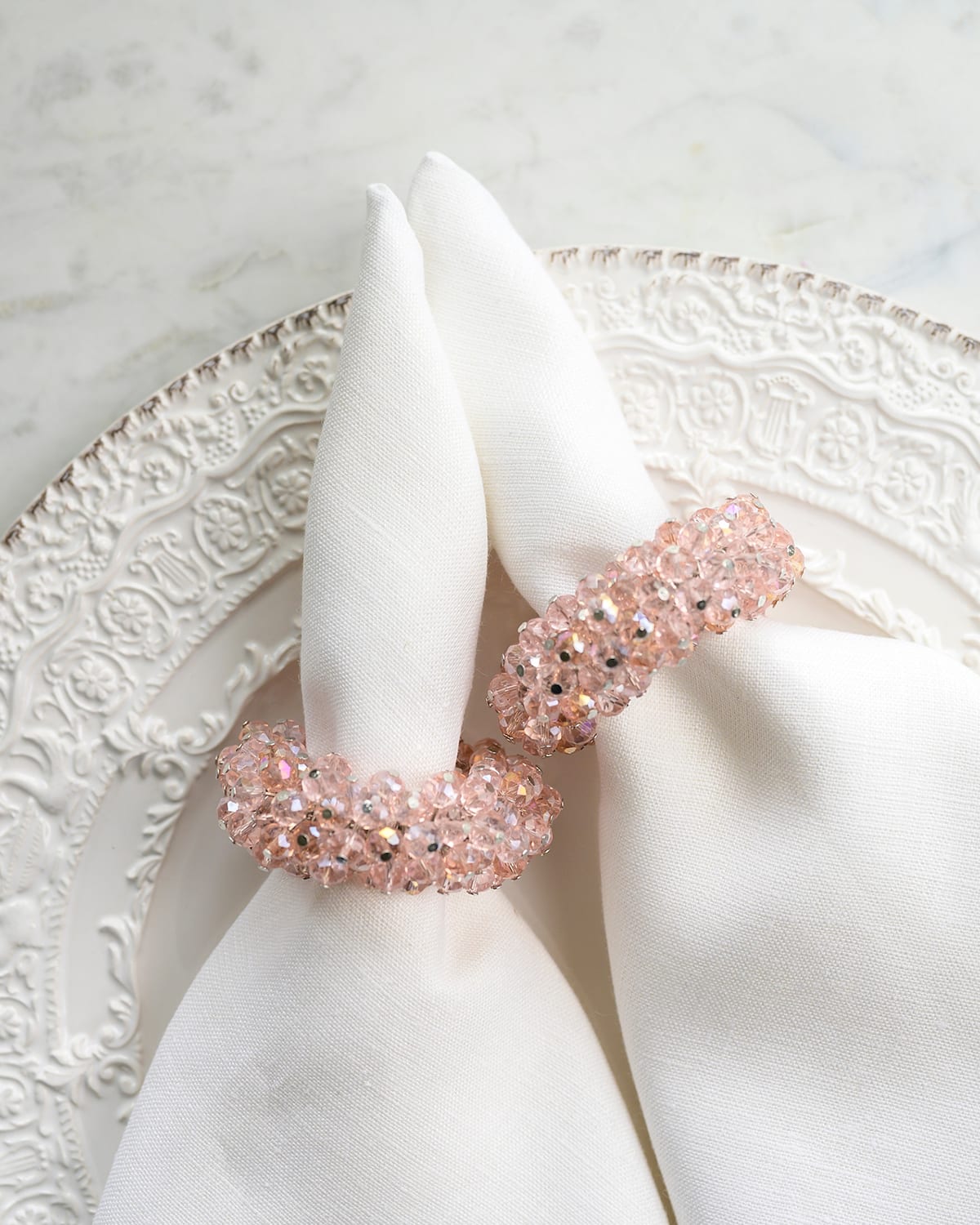 Shop Arte Italica Crystal Napkin Rings, Set Of 4 In Pink