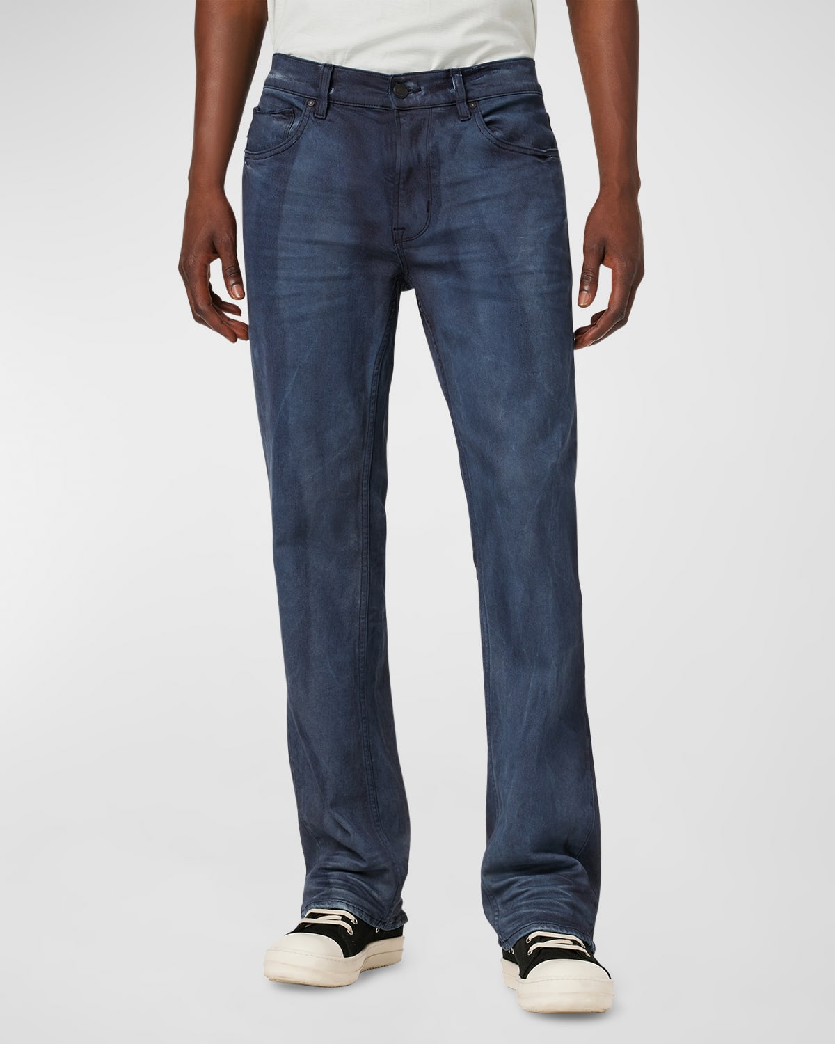 Shop Hudson Men's Walker Kick Flare Denim Jeans In Night Streak