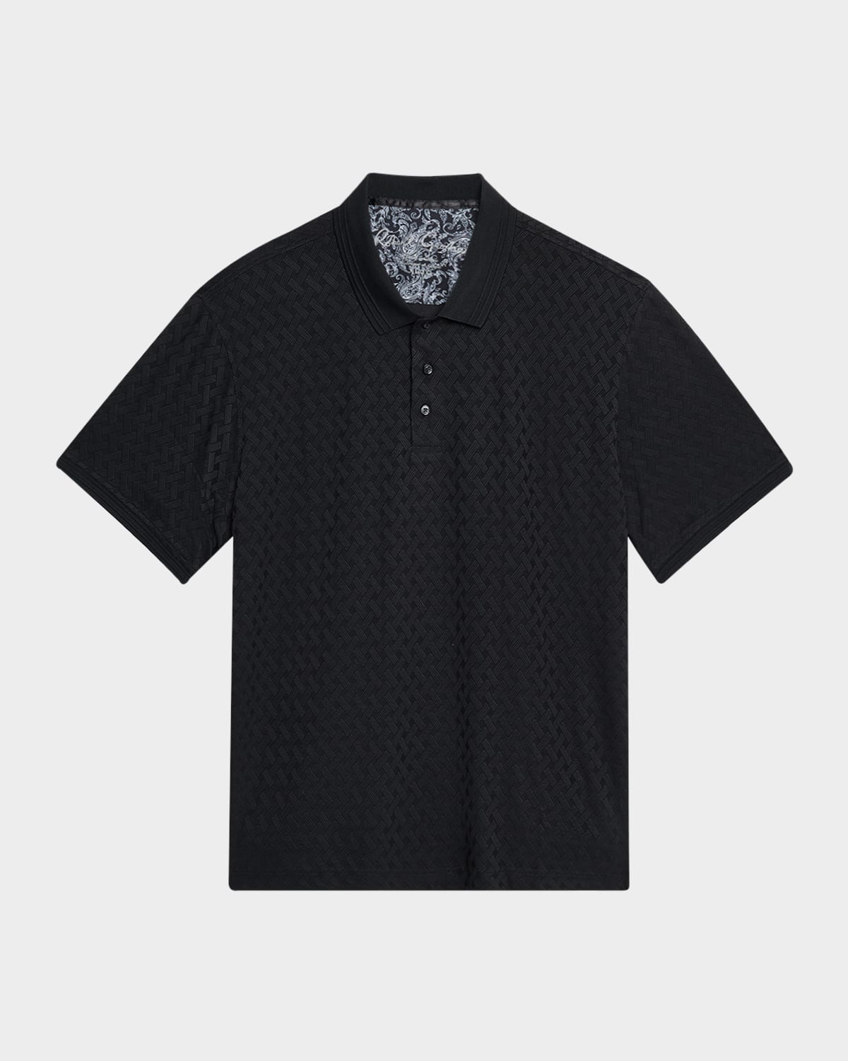 Shop Robert Graham Men's Elias Jacquard Knit Polo Shirt In Black