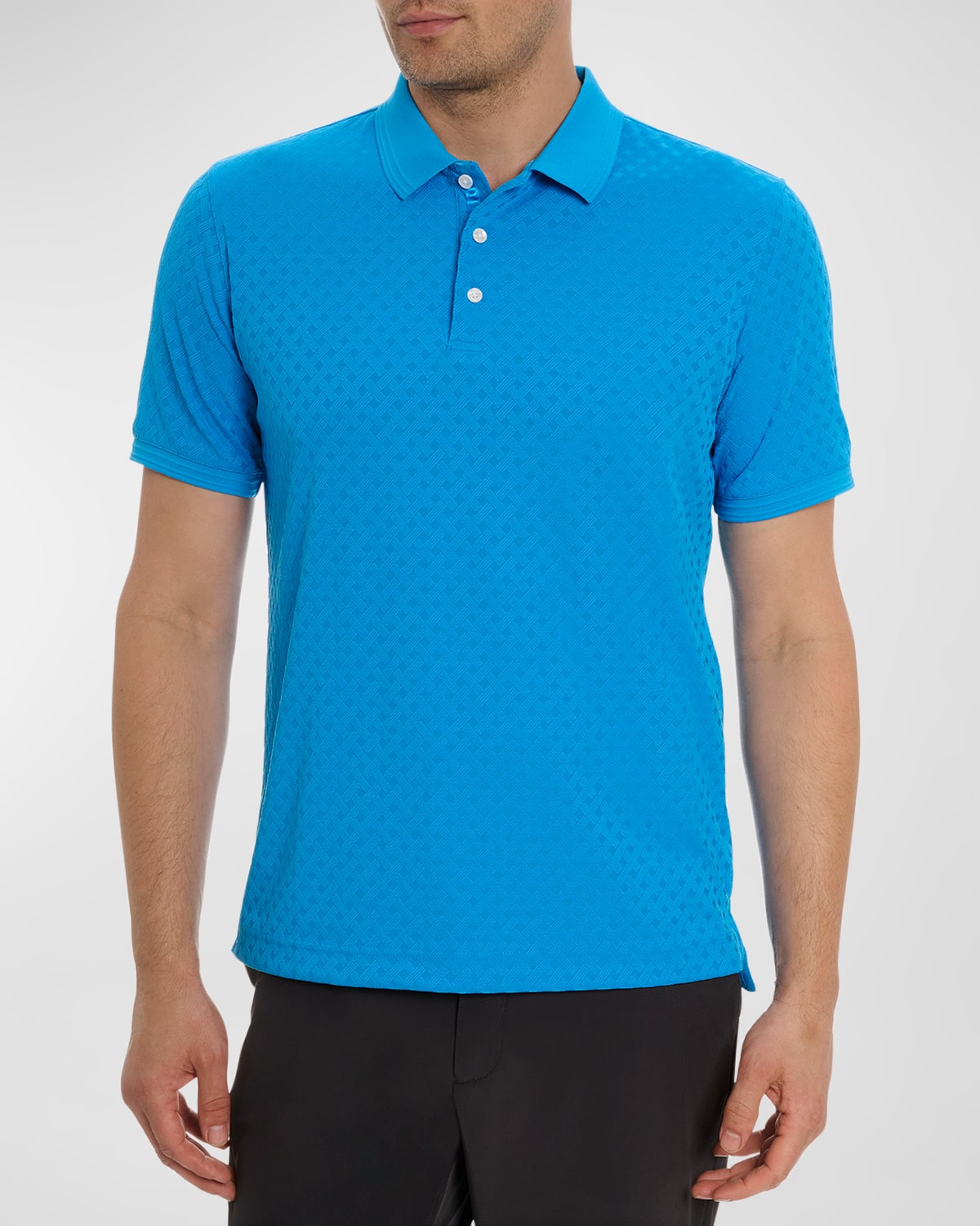 Shop Robert Graham Men's Elias Jacquard Knit Polo Shirt In Blue