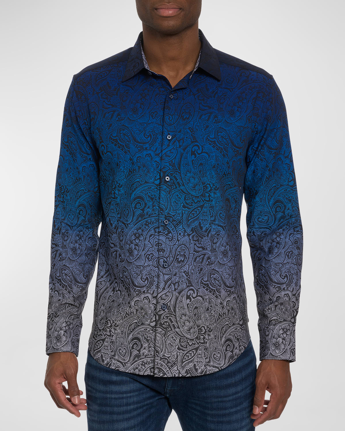 Shop Robert Graham Men's Dusk Button-down Shirt In Blue