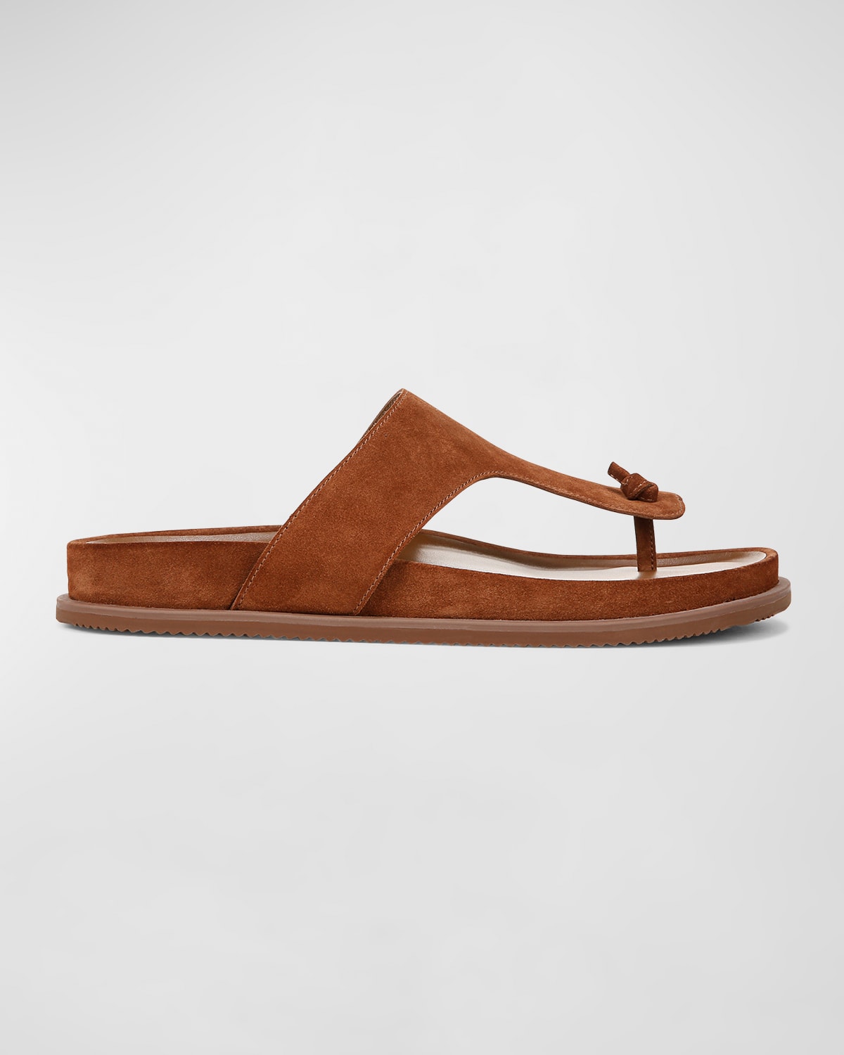 Shop Vince Men's Diego Suede Thong Sandals In Coriander Brown