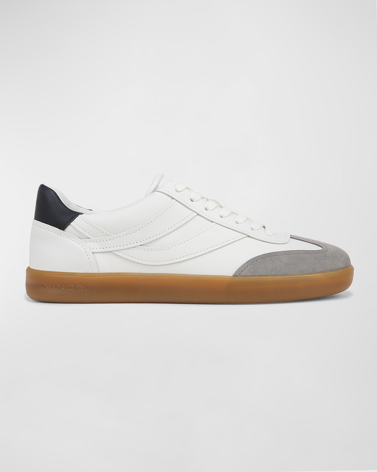 Shop Vince Men's Oasis-m Leather Low-top Sneakers In Chalk White