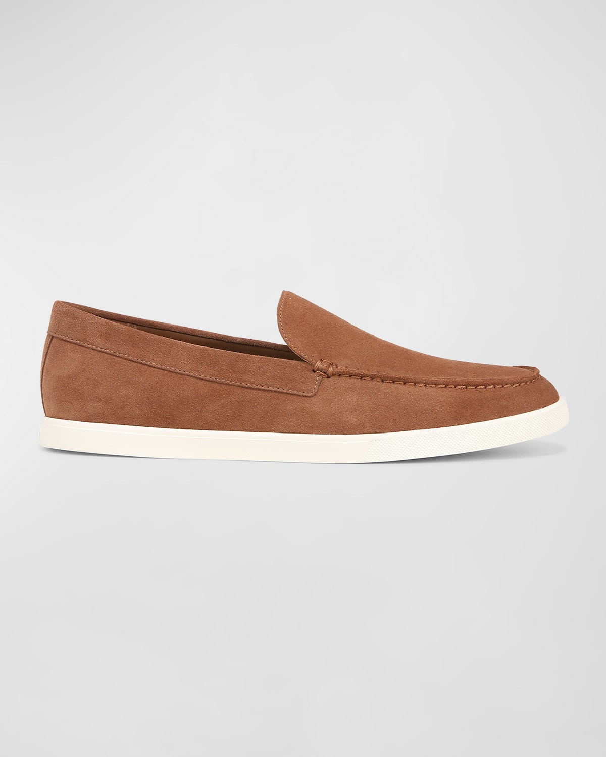 Shop Vince Men's Suede Slip-on Sneaker Loafers In Coriander Brown