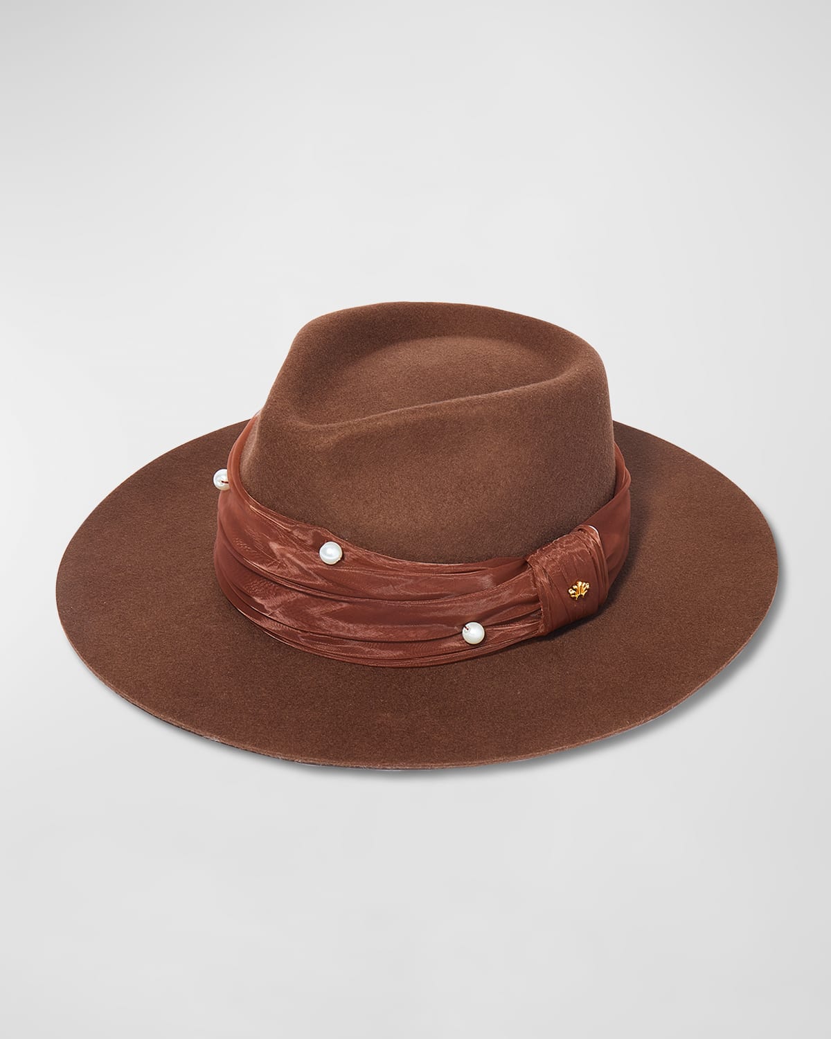 Farrah Wool Fedora With Embellished Band