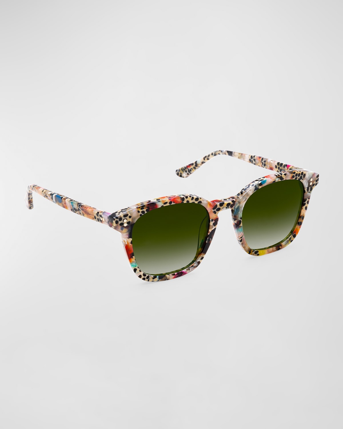 Krewe Prytana Acetate Square Sunglasses In Poppy