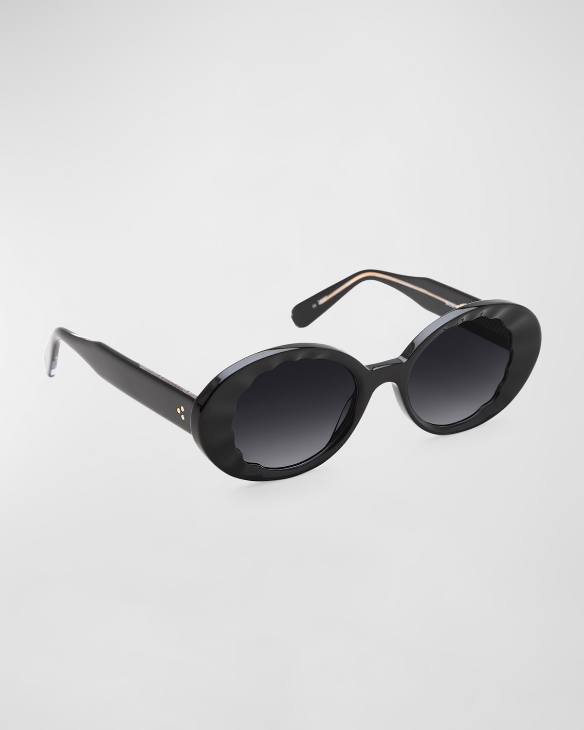 Shop Krewe Alixie Acetate Oval Sunglasses In Black And Black C