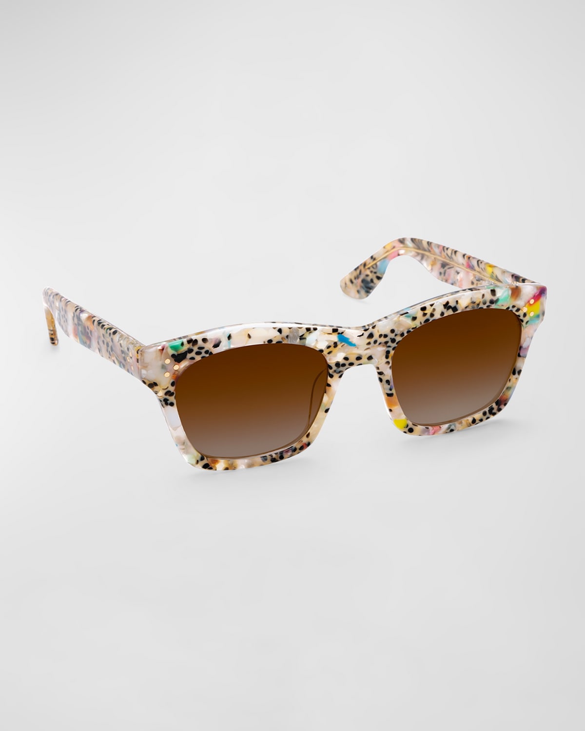 Krewe Williams Acetate Square Sunglasses In Poppy Over Crysta