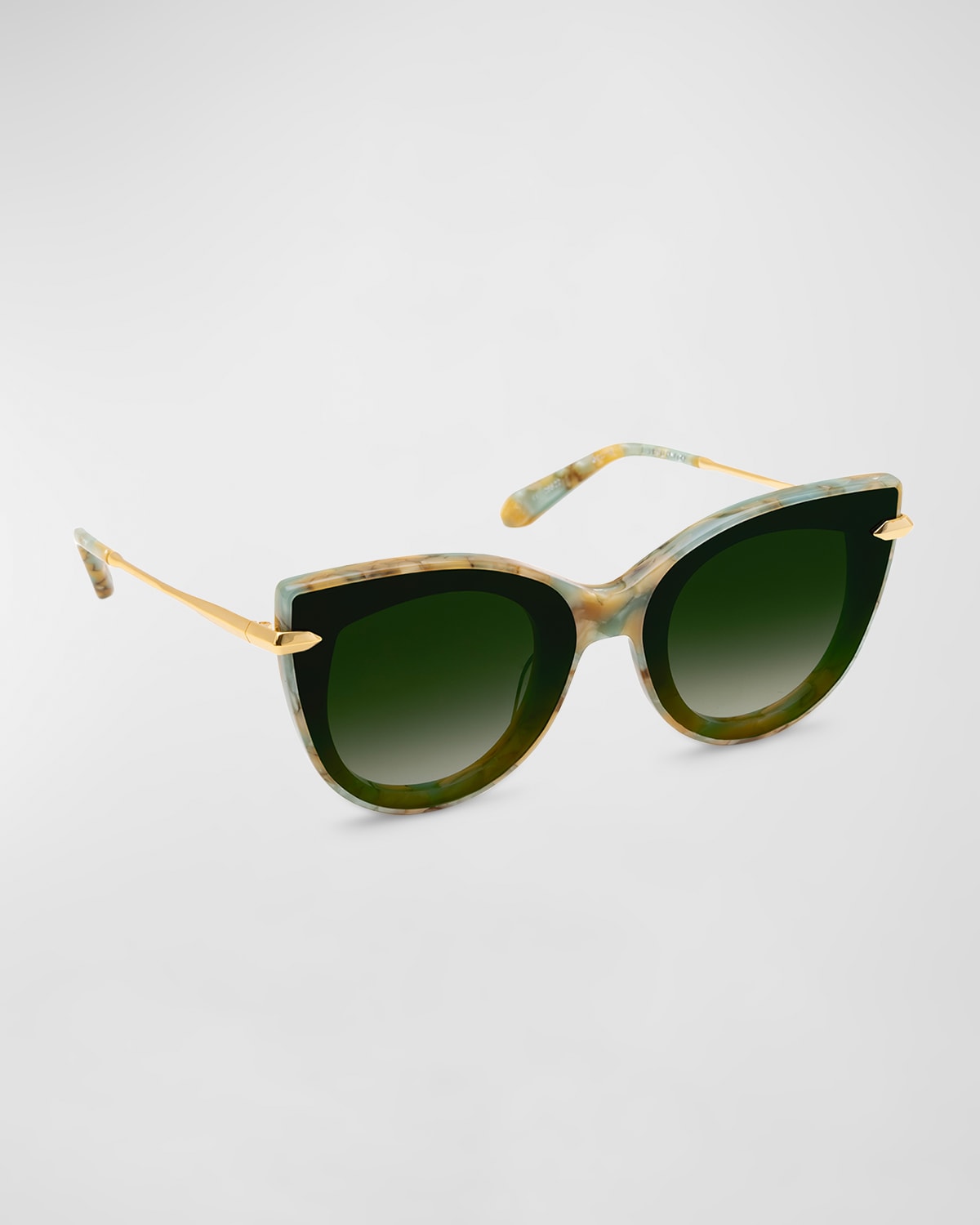Krewe Laveau Nylon Acetate & Metal Cat-eye Sunglasses In Pearlescent