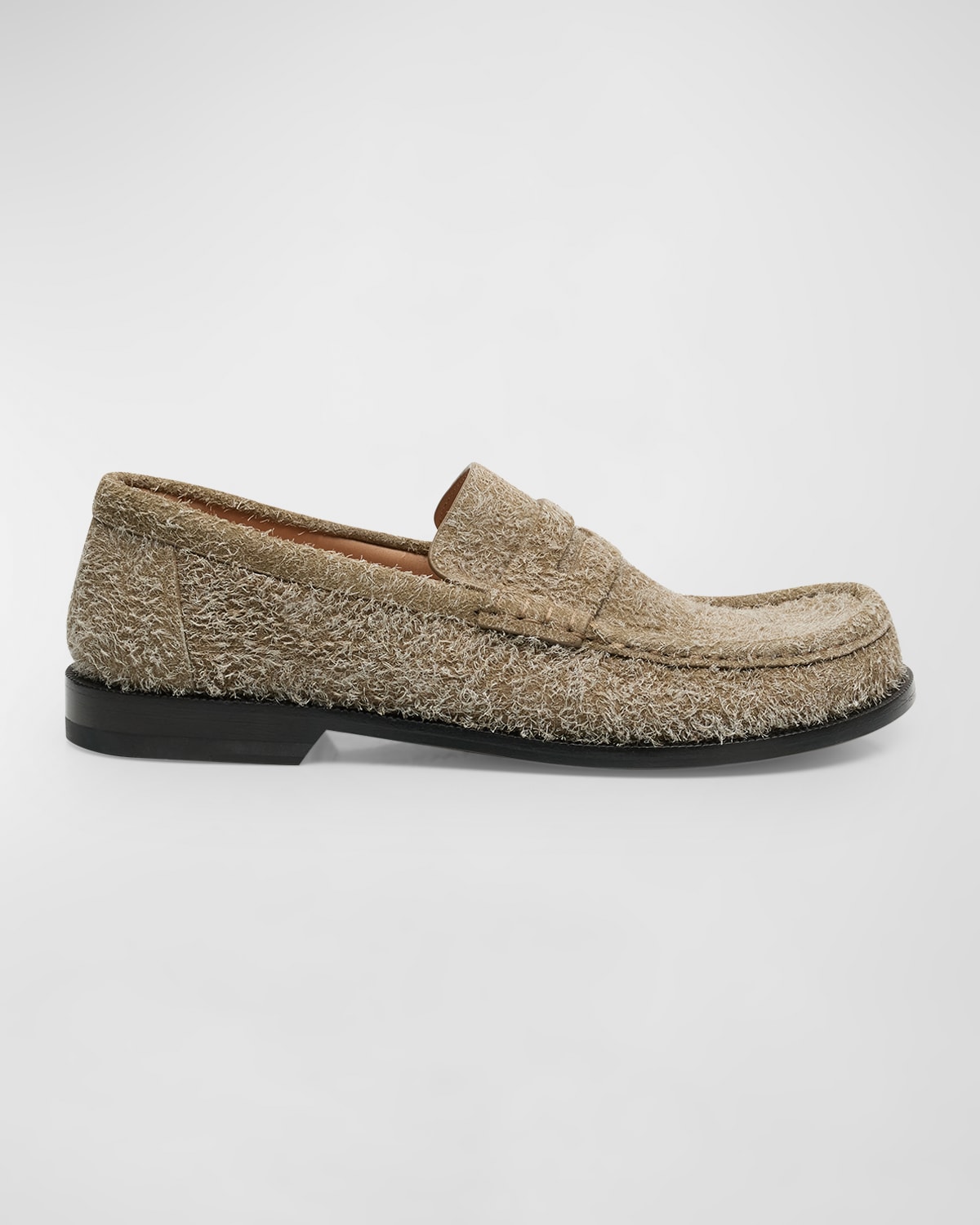 Shop Loewe Men's Campo Suede Penny Loafers In Tobacco