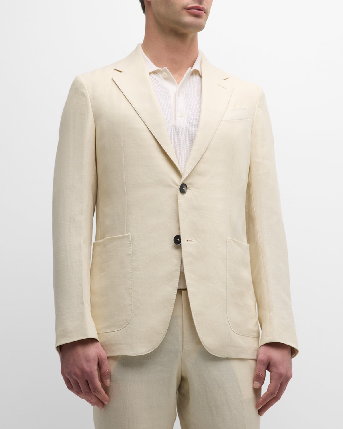 Shop Zegna Men's Oasi Linen Sport Coat In White Solid