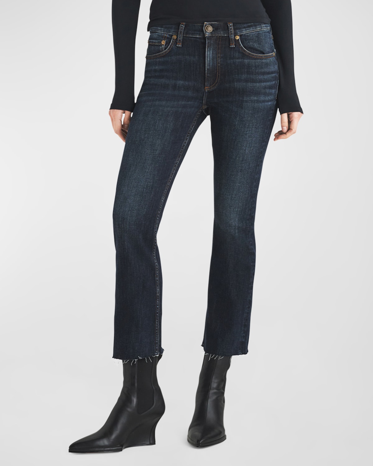 Peyton Mid-Rise Ankle Bootcut Jeans