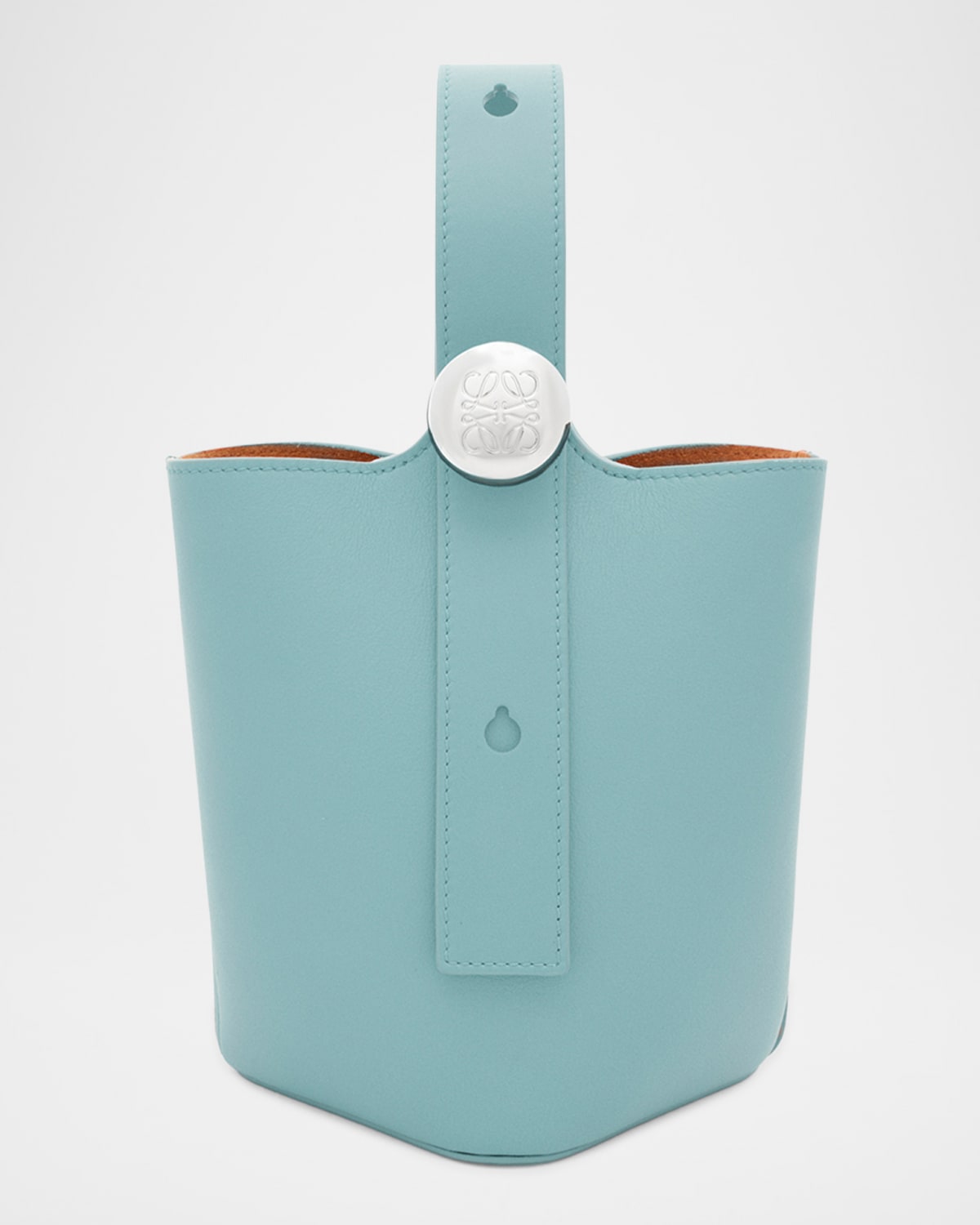 Mini Pebbled Leather Bucket Bag
