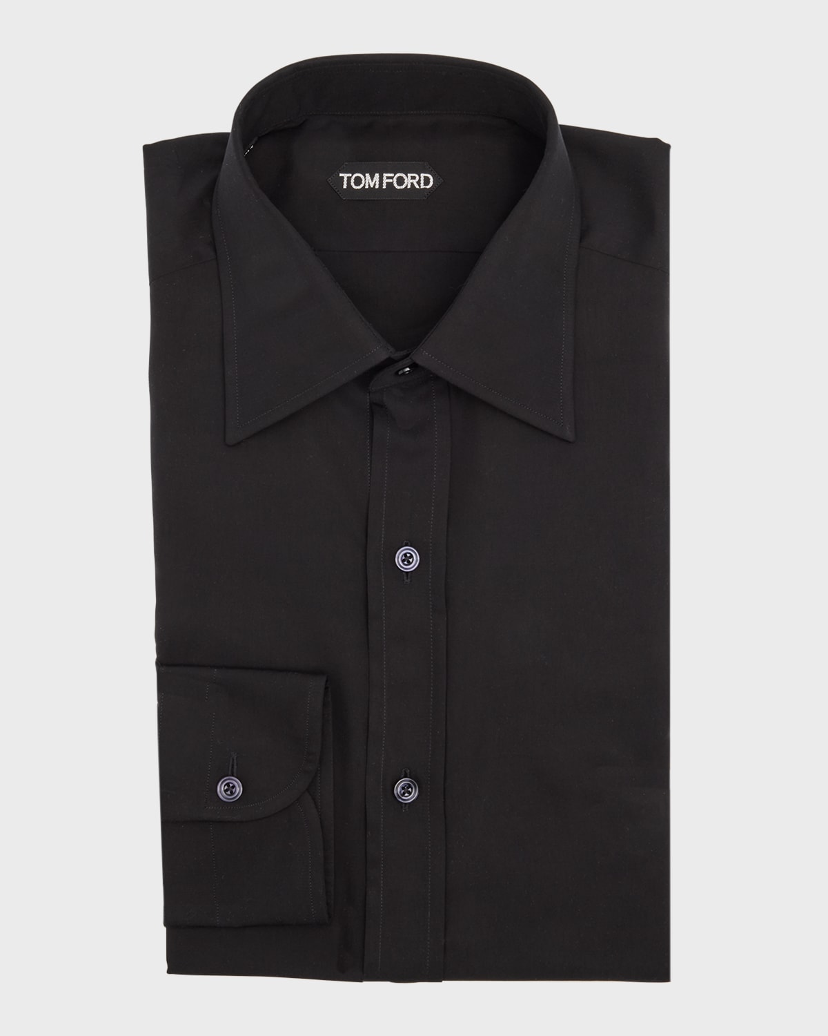Tom Ford Men's Silk Parachute Slim Fit Dress Shirt In Black