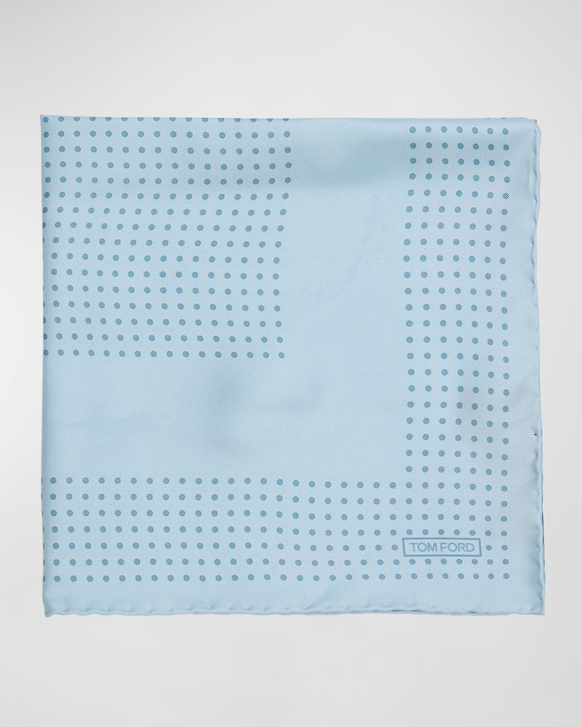Tom Ford Men's Mulberry Silk Polka Dot-print Pocket Square In Sky Blue
