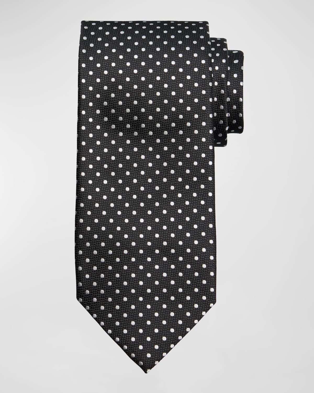 Shop Tom Ford Men's Mulberry Silk Polka Dot Tie In Black