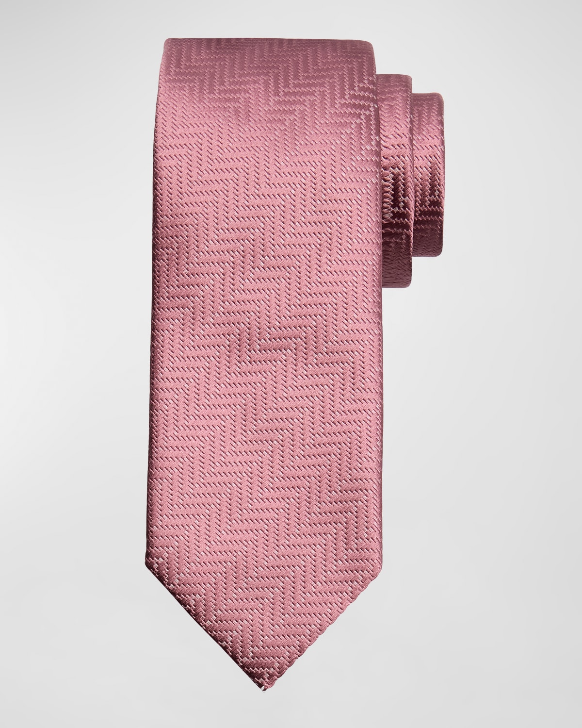 Shop Tom Ford Men's Mulberry Silk Chevron Tie In Blush