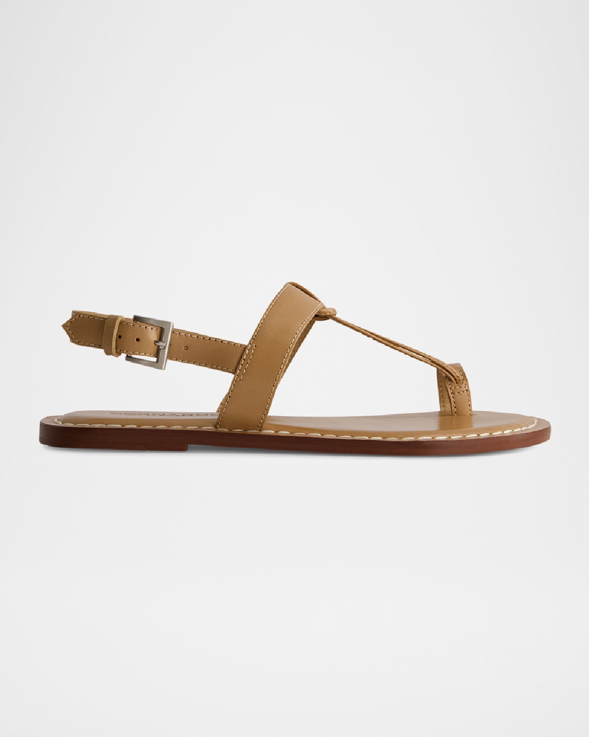 Shop Bernardo Calfskin T-strap Slingback Sandals In Sand Antique Calf