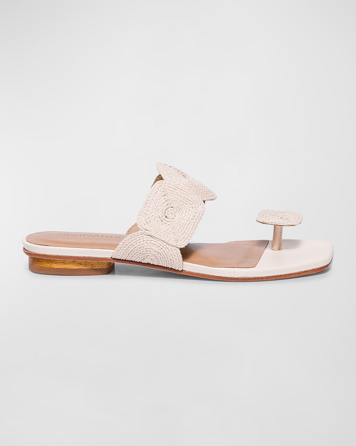 Raffia Thong Flat Slide Sandals