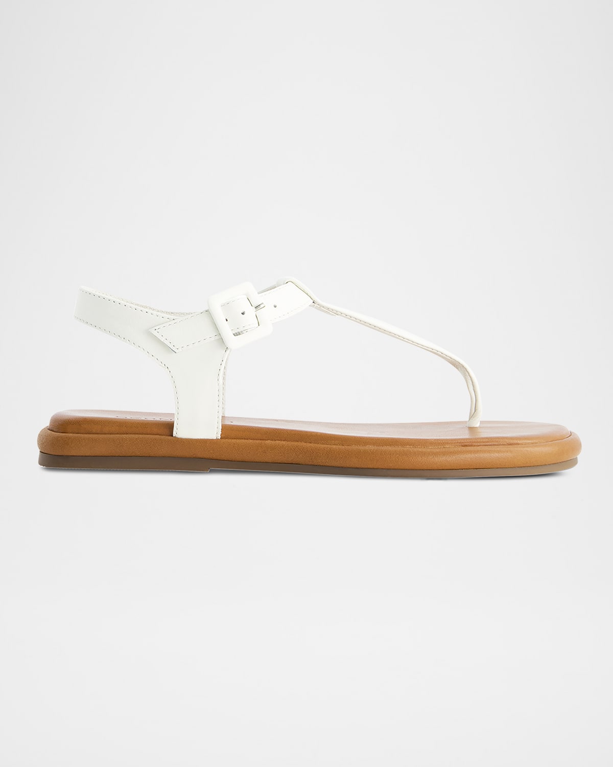 Leather Ankle-Strap Thong Sandals