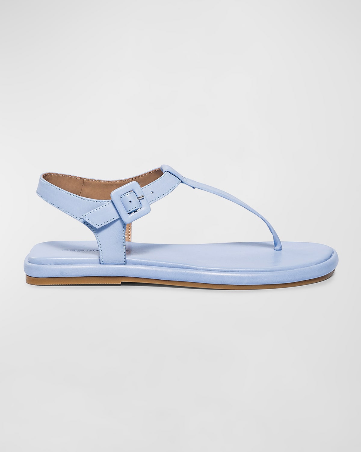 Bernardo Leather Ankle-strap Thong Sandals In Cornflower Blue G