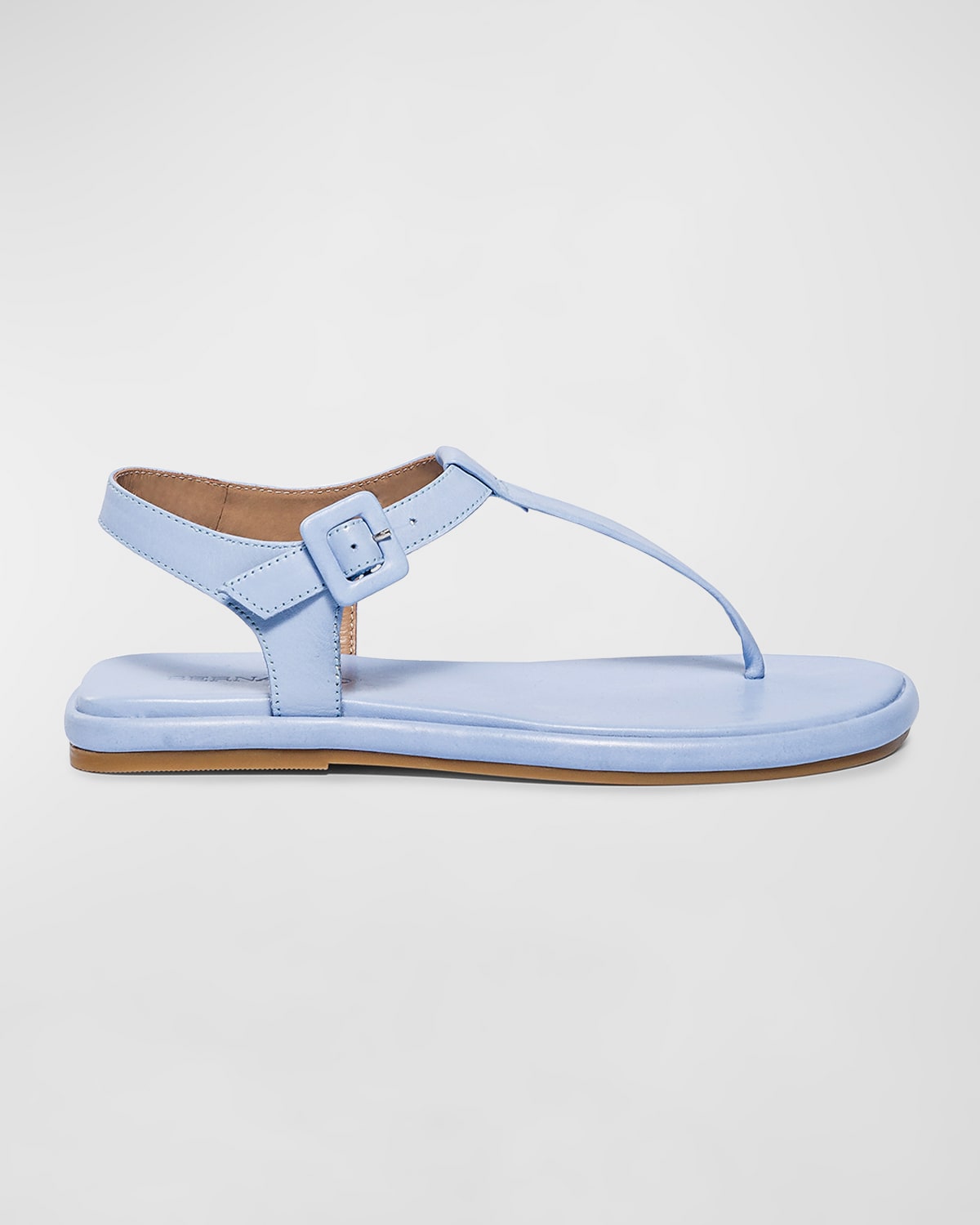 BERNARDO LEATHER ANKLE-STRAP THONG SANDALS