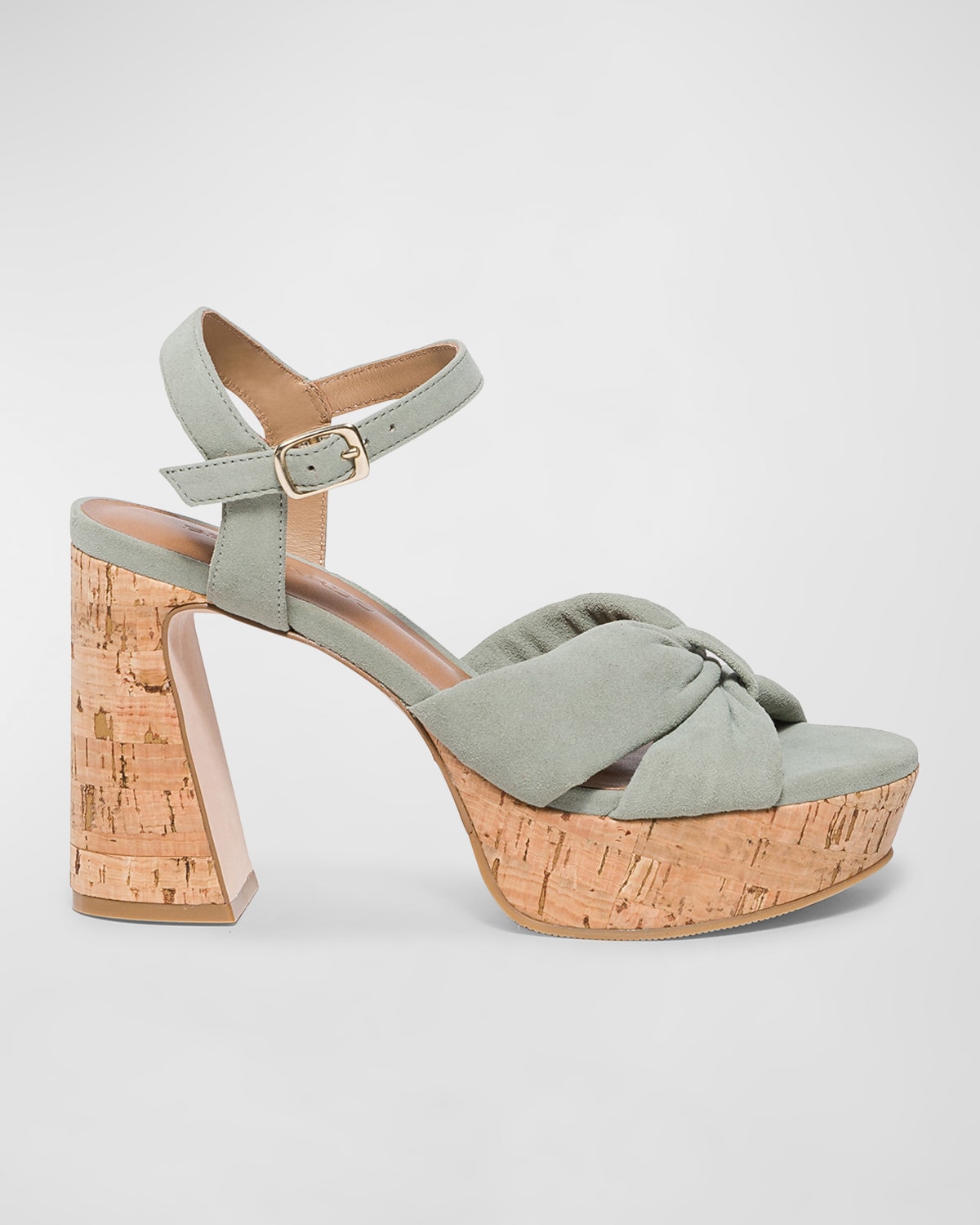 Bernardo Suede Ankle-strap Platform Sandals In Sage