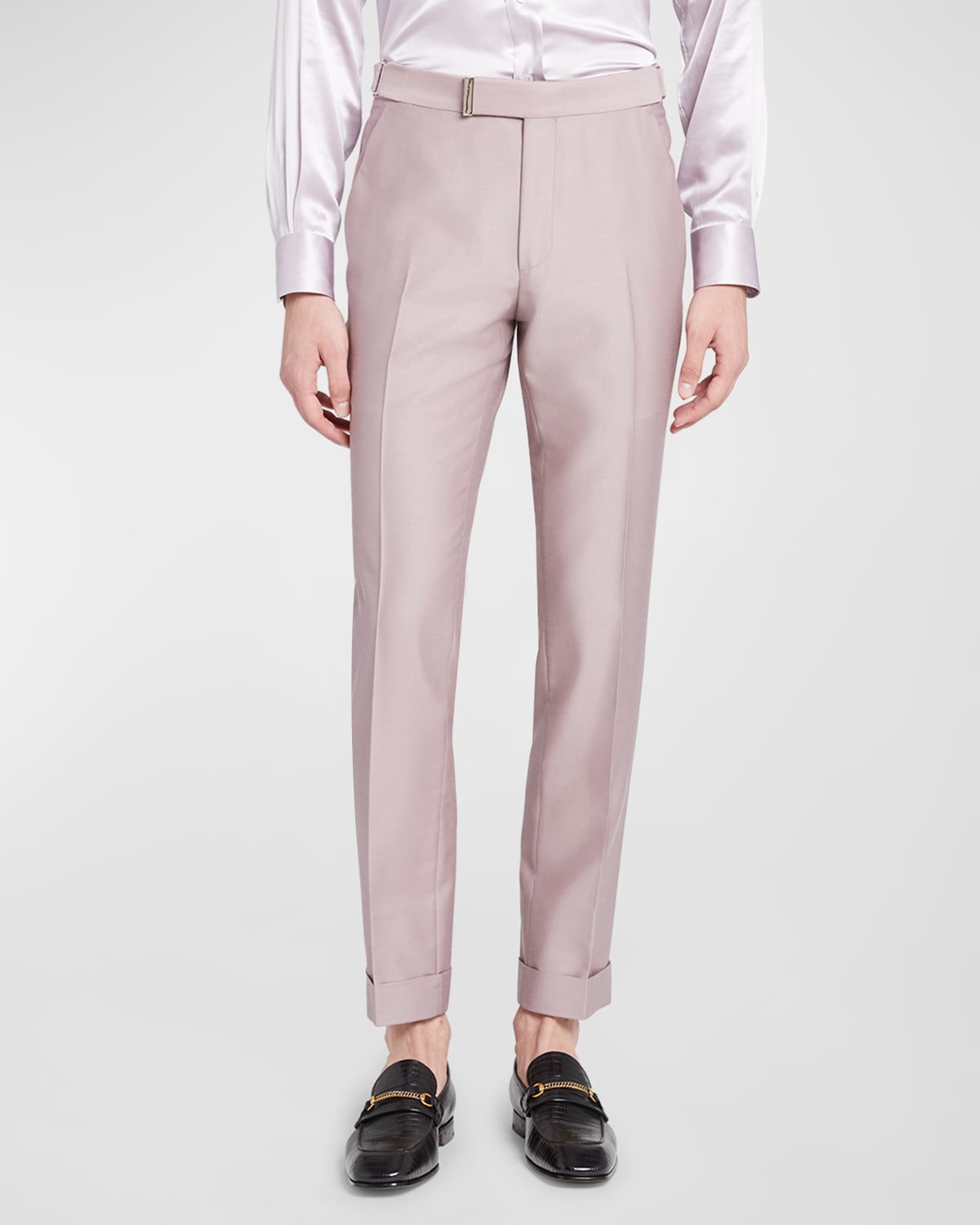 Tom Ford Men's Yarn-dyed Mikado Atticus Trousers In Dusty Rose