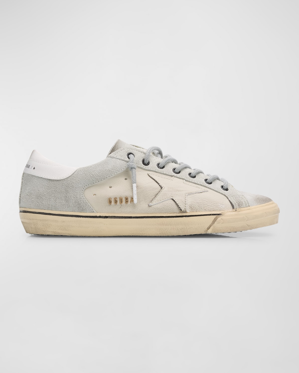 Shop Golden Goose Men's Super-star Leather Low-top Sneakers In Icewhite