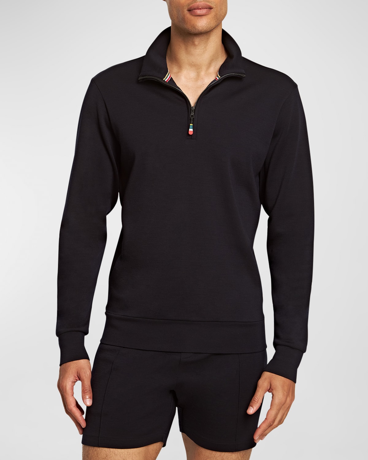 Shop Orlebar Brown Men's Isar Quarter-zip Sweatshirt In Night Iris