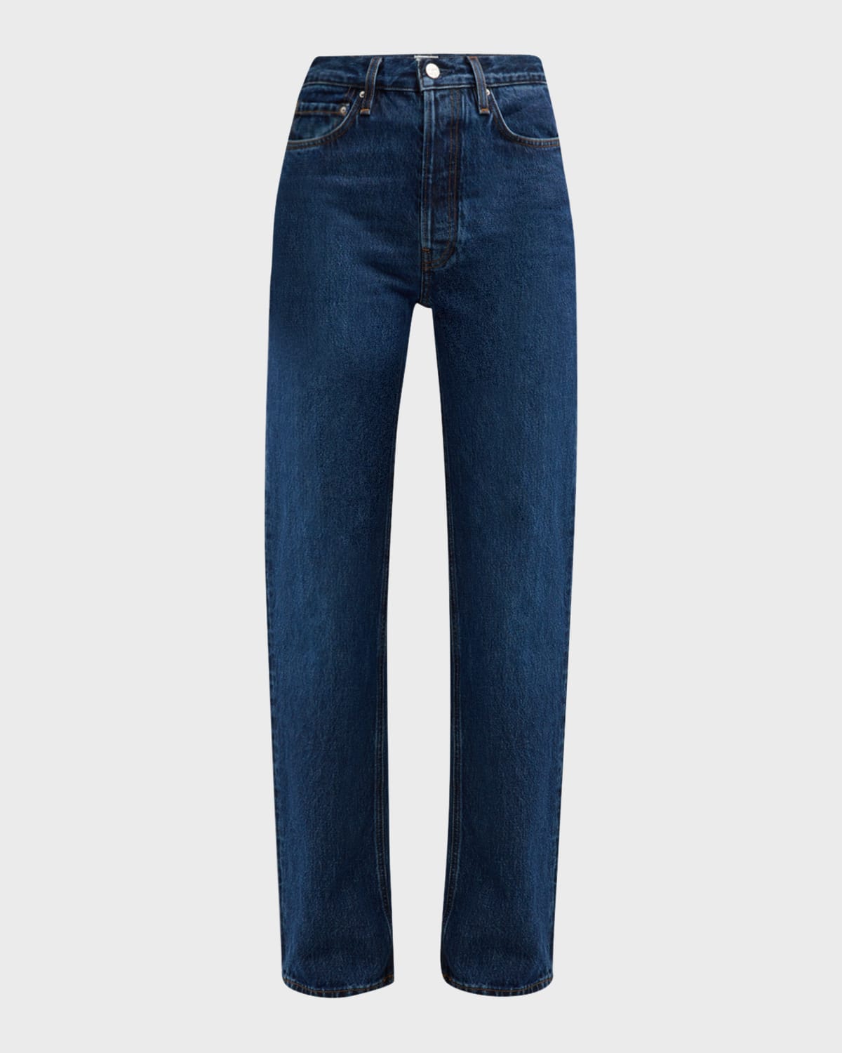 Mid-Rise Classic Cut Straight-Leg Denim Jeans