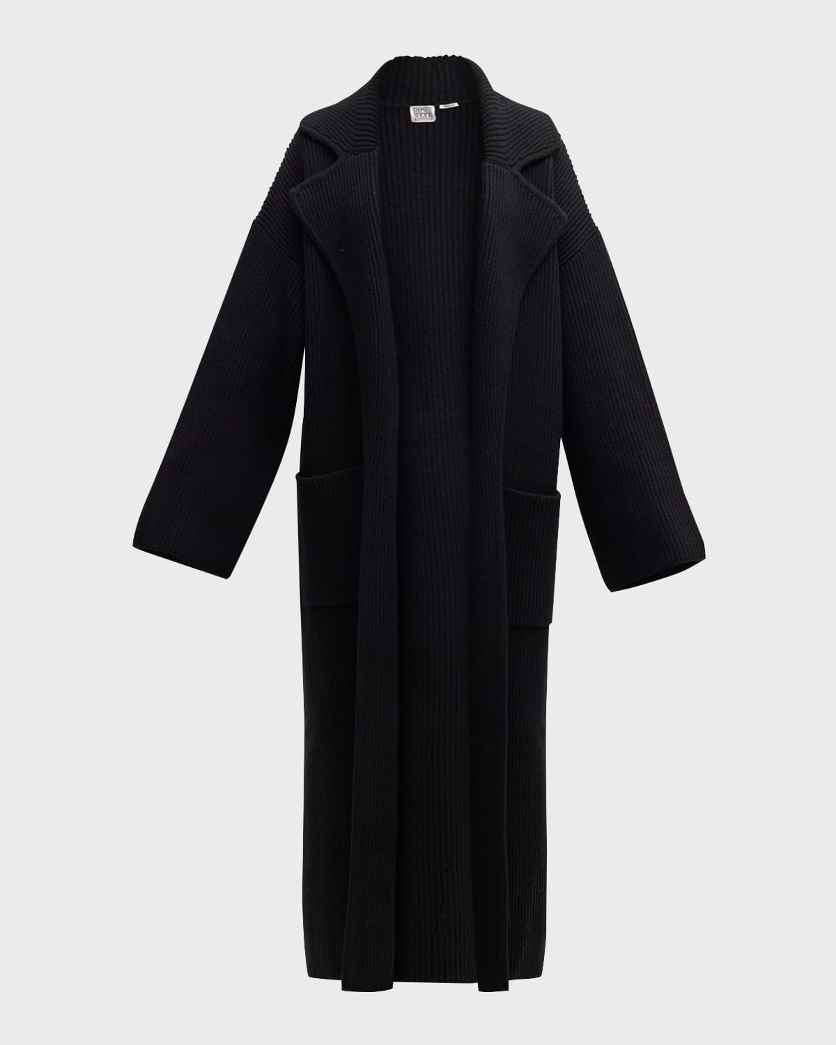 Totême Wool And Cashmere Blend Coat With Draped Design In Black