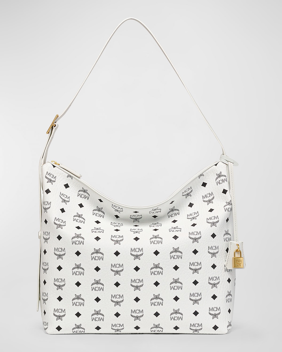 Mcm Women's Aren Small Hobo Crossbody Bag In White