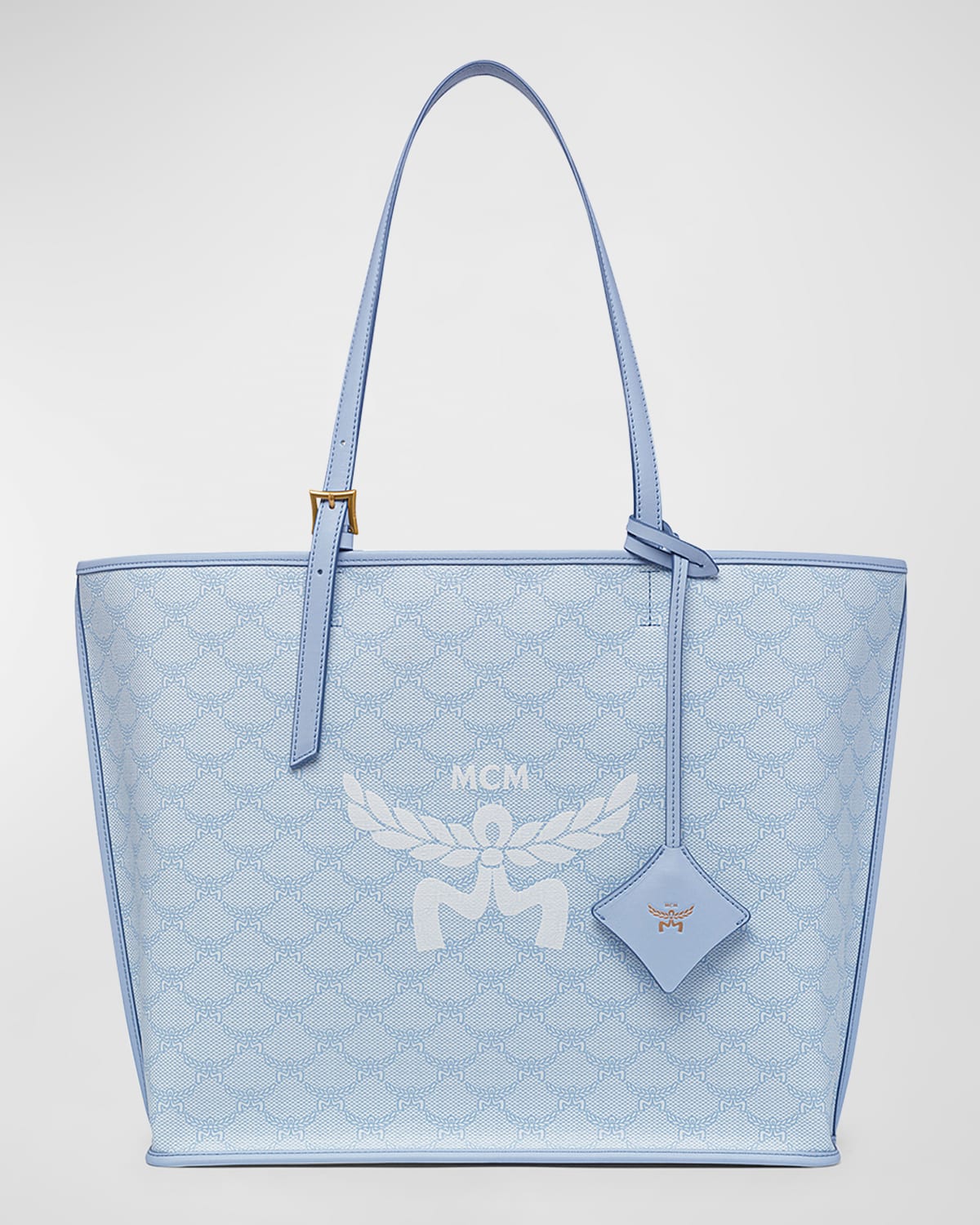 Mcm monogram shopper tote on sale