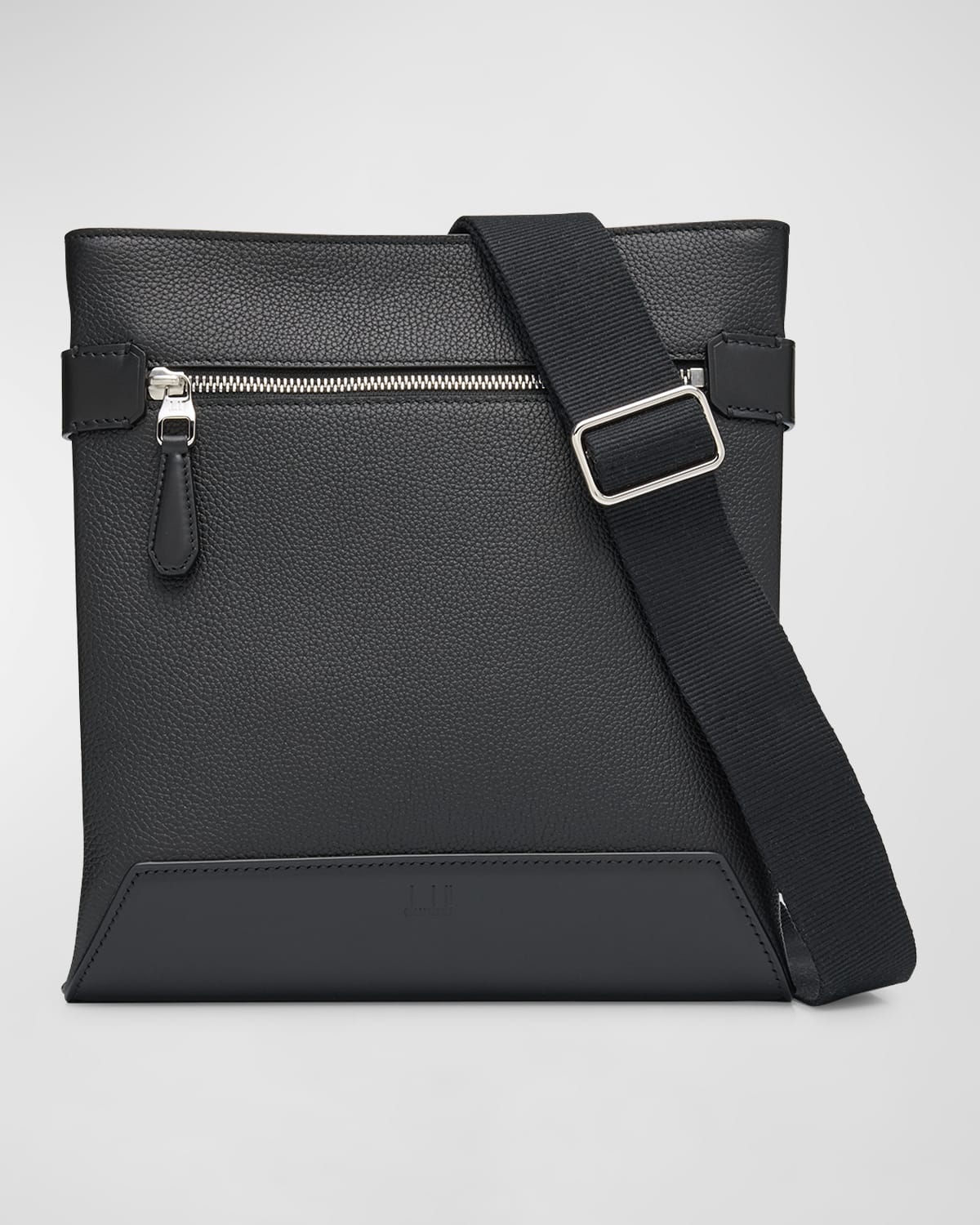 Shop Dunhill Men's 1893 Harness Envelope Leather Messenger Bag In Black