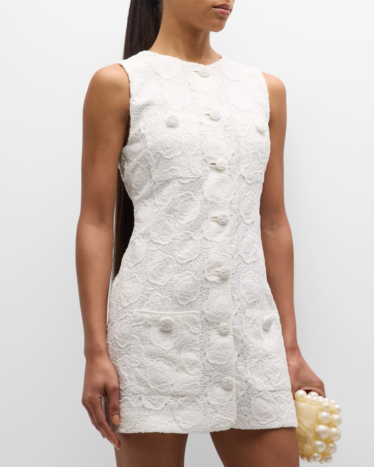 Shop Alexis Layla Sleeveless Lace Mini Dress In White