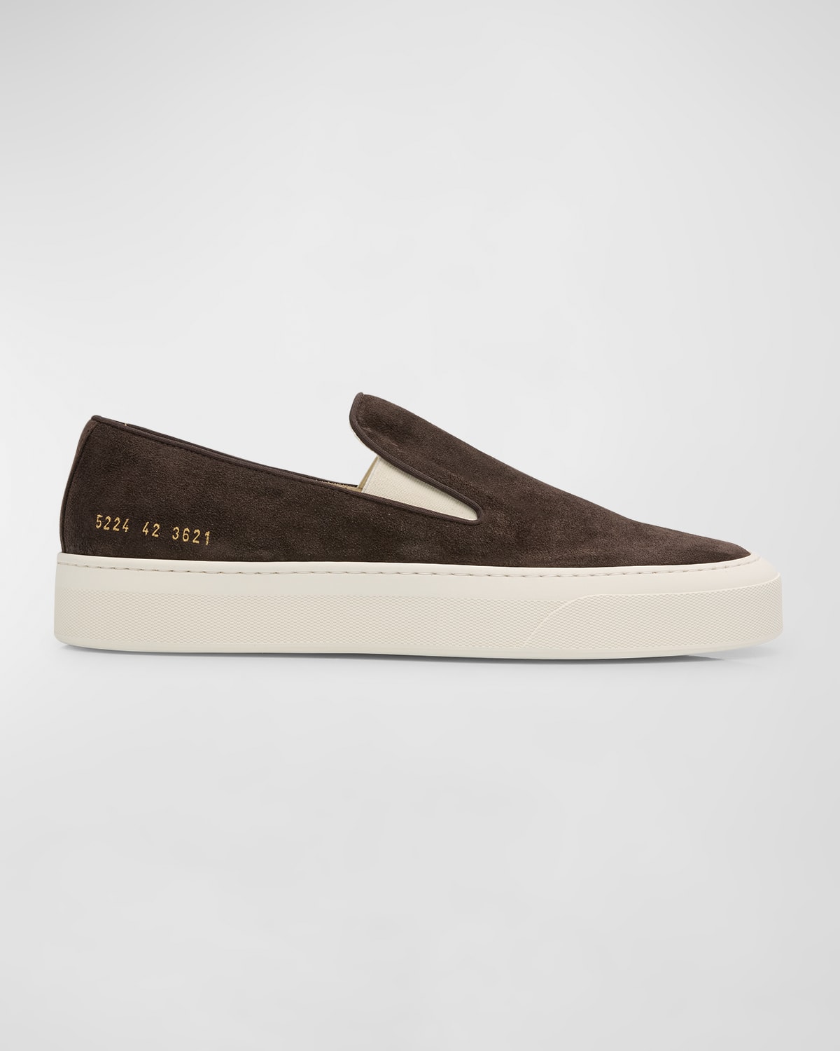 Shop Common Projects Men's Suede Slip-on Sneakers In 3621 - Brown